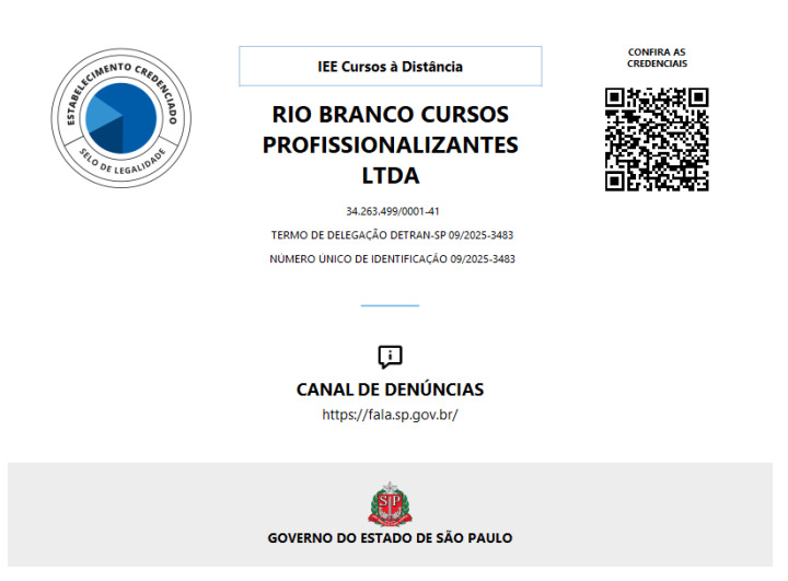 Selo Credenciamento do Detran-SP